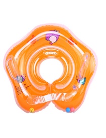 Fashion Orange Baby Collar Inflatable Infant Swimming Neck Ring With Double Airbags