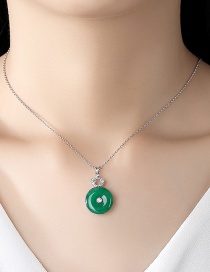 Fashion Green Green Chalcedony Pendant Necklace