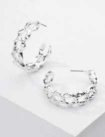 Fashion Silver Chain Shape Metal Earrings
