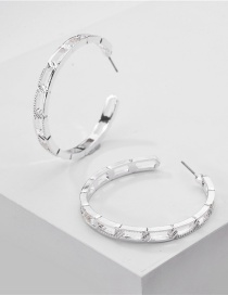 Fashion Silver Golden Chain Shape Metal Earrings