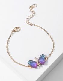 Fashion Blue Purple Acrylic Butterfly Wings Bracelet