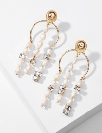 Fashion Pearl Pearl Metal Shell Large Earrings
