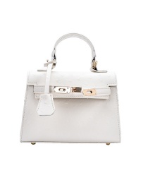 Fashion White Locked Shoulder Messenger Handbag
