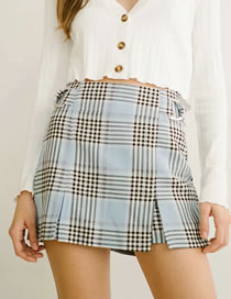 Fashion Blue Plaid Check Short Skirt