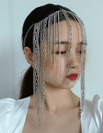 Fashion Silver Cross Chain Tassel Chain Hair Accessory