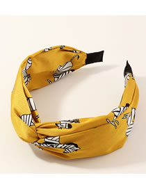 Fashion Yellow Dot Cross Fabric Print Headband