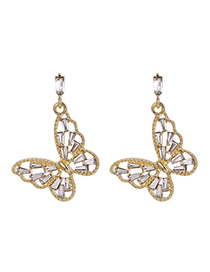 Fashion Golden Butterfly Pierced Stud Earrings