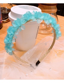 Fashion Light Blue Resin Flower Headband