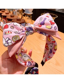 Fashion Pink Cartoon Cat Double Bow Tie