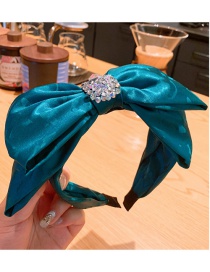 Fashion Green Silk Reflective Shiny Double-layer Bow Headband