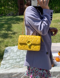 Fashion Yellow Diamond Chain Shoulder Crossbody Bag