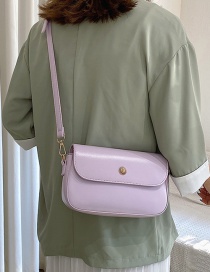 Fashion Purple Solid Color Shoulder Portable Crossbody Bag