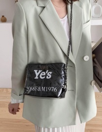 Fashion Black Letter Portable Transparent Chain Shoulder Messenger Bag