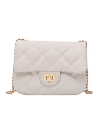 Fashion Large Beige Cloud Embroidery Thread Messenger Chain Lock Small Square Bag