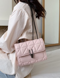 Fashion Pink Large Diamond Chain Crossbody Bag