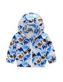 Fashion Dinosaur Blue Hooded Outdoor Sun Protection Clothing