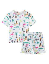 Fashion Cartoon Pineapple Elastic Cotton Short-sleeved Two-piece Suit