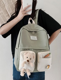 Fashion Green Send Badge Plush Bear Carrot Backpack