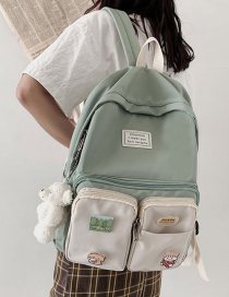 Fashion Green Bear Bear Canvas Backpack
