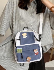 Fashion Blue Colorblock Shoulder Cartoon Backpack