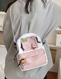 Fashion Pink Colorblock Shoulder Cartoon Backpack