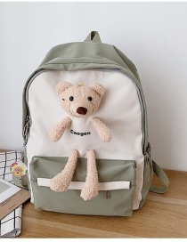 Fashion Green Cartoon Doll Bear Backpack