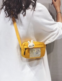 Fashion Yellow Solid Color Rabbit Cartoon Diagonal Package