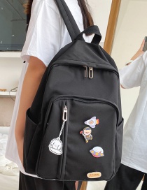Fashion Black Send Badge Pendant Large Capacity Backpack