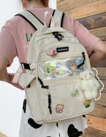 Fashion Send A Bear Pendant On White Cartoon Transparent Card Badge Doll Backpack