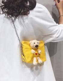 Fashion Yellow Plush Bear Canvas Crossbody Bag