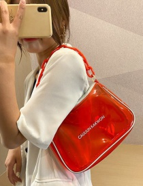 Fashion Red Transparent Acrylic Chain Underarm Bag
