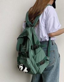 Fashion Green Nylon Waterproof Belt Buckle Letter Print Backpack