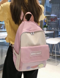 Fashion Pink Transparent Letter Sticker Fruit Contrast Color Backpack