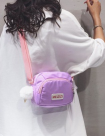 Fashion Purple Letter Sticker Oxford Shoulder Bag