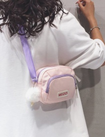 Fashion Pink Letter Sticker Oxford Shoulder Bag