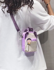 Fashion Purple Contrast Stitching Small Balls Oxford Cloth Shoulder Messenger Bag