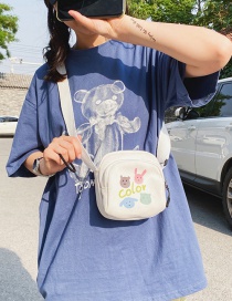 Fashion White Bunny Hit Color Printed Shoulder Messenger Bag