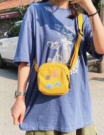 Fashion Yellow Bunny Hit Color Printed Shoulder Messenger Bag