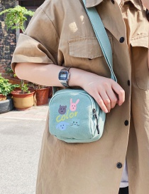 Fashion Green Bunny Hit Color Printed Shoulder Messenger Bag