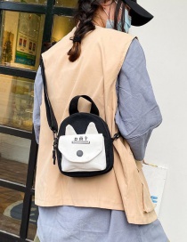 Fashion Black Rabbit Ear Contrast Canvas Shoulder Bag