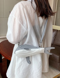 Fashion Light Grey One-shoulder Cross-body Contrast Whale Bag