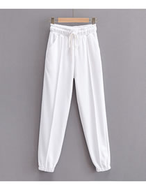 Fashion White Straight Trousers
