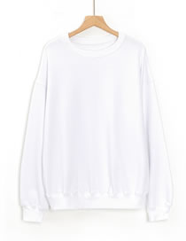 Fashion White Long Sleeve Sweater Coat