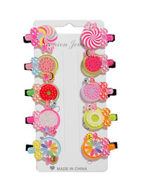Fashion Fruit Lollipop Resin Fruit Lollipop Alloy Hair Clip Set