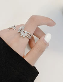 Fashion Butterfly Micro-studded Rhinestone Butterfly Ring