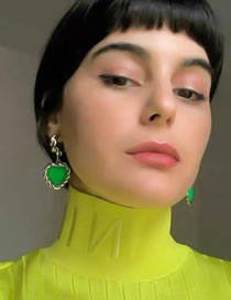 Fashion Green Love Alloy Thread Earrings