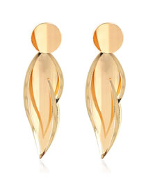 Fashion Golden Alloy Leaf Earrings