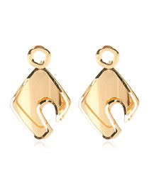 Fashion Golden Alloy Geometric Notch Earrings