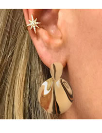 Fashion Golden Geometric Alloy Wave Earrings
