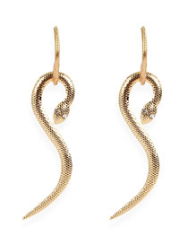Fashion Golden Alloy Electroplated Serpentine Earrings